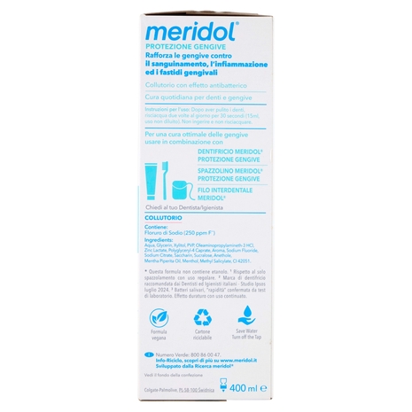 meridol collutorio Protezione Gengive con effetto antibatterico rapido 400 ml